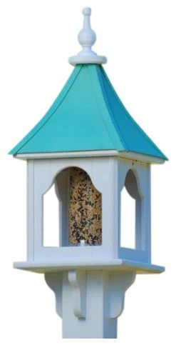 Copper Roof Bird Feeder - Square 28x10 -The Birdhouse Chick BF 10 SQ PC