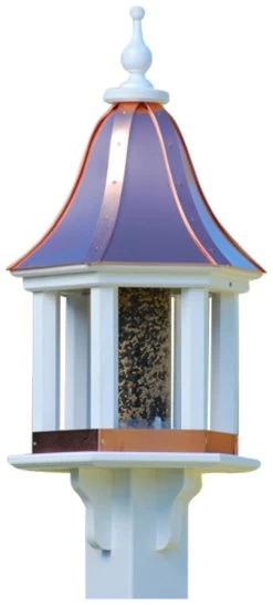 Copper Roof Bird Feeder Column Style - 28x12 9 Copper Roof Bird Feeder Column Style - 28x12 -The Birdhouse Chick BF12 BC COLUMNS