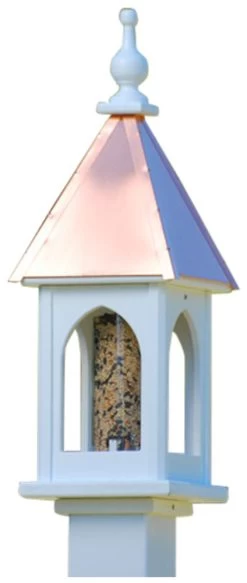 Copper Roof Bird Feeder Post-Mount - 28x8 -The Birdhouse Chick BF8 BC
