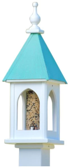 Copper Roof Bird Feeder Post-Mount - 28x8 -The Birdhouse Chick BF8 PC