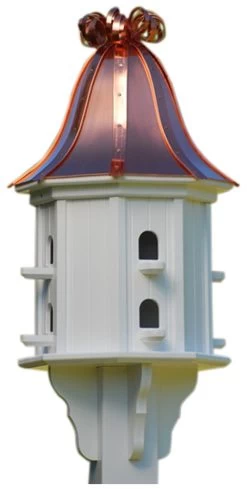 Copper Roof Dovecote Birdhouse 36x14 Ribbon Detail- 8 Perches 8 Copper Roof Dovecote Birdhouse 36x14 Ribbon Detail- 8 Perches -The Birdhouse Chick BH14 8 BC CURLY
