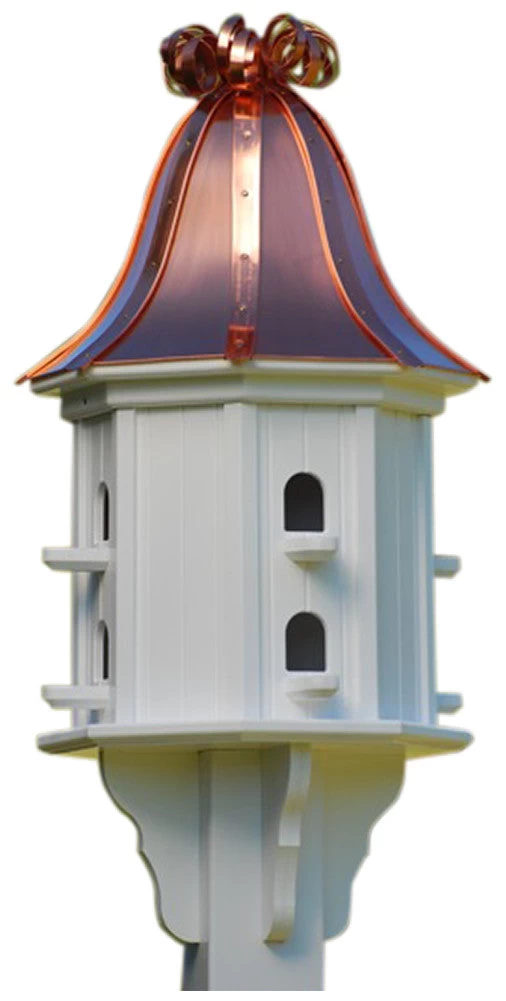 Copper Roof Dovecote Birdhouse 36x14 Ribbon Detail- 8 Perches 5 Copper Roof Dovecote Birdhouse 36x14 Ribbon Detail- 8 Perches - Image 3