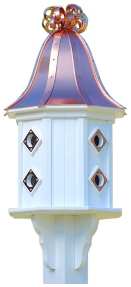 Copper Roof Dovecote Birdhouse 36x14 Ribbon Detail- 8 Portals 5 Copper Roof Dovecote Birdhouse 36x14 Ribbon Detail- 8 Portals - Image 3