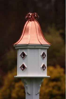 Copper Roof Dovecote Birdhouse 36x14 Ribbon Detail- 8 Portals 4 Copper Roof Dovecote Birdhouse 36x14 Ribbon Detail- 8 Portals - Image 2