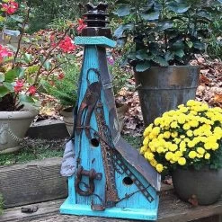 Barn Wood Birdhouse- Vintage Insulator Series -The Birdhouse Chick Barn Wood Birdhouse Glass Insulator 4