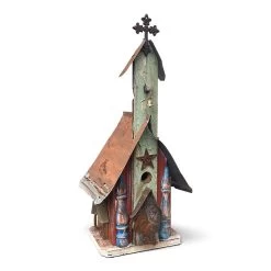 Barn Wood & Tin Church Birdhouses -The Birdhouse Chick Barn Wood Tin Church Birdhouse 1