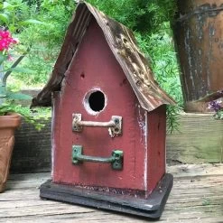 Barn Wood & Tin Rustic Birdhouses -The Birdhouse Chick Barnwood birdhouse red