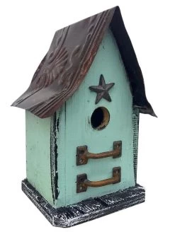 Barn Wood & Tin Rustic Birdhouses -The Birdhouse Chick Batrn Wood Tin Rustic Birdhouse