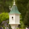 Copper Roof Birdhouse 28x12- 3 Perches -The Birdhouse Chick Copper Roof Birdhouse 3 perches Patina