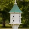 Copper Roof Dovecote Birdhouse 36x14 Slope- 8 Perches -The Birdhouse Chick Copper Roof Dovecote Birdhouse 36x14 Slope 8 Perches Patina