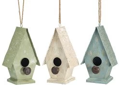Distressed Cottage Birdhouses Set/3