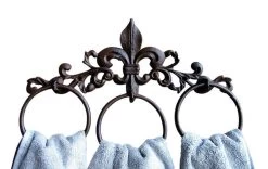 Fleur De Lis Iron Towel Rack