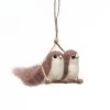 Hand-Felted Love Birds Ornament -The Birdhouse Chick Hand Felted Wooly Birds Ornament