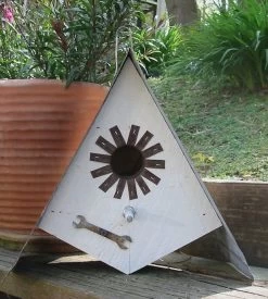 A-Frame Vintage Spark Plug Birdhouse