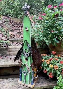 Large Church Birdhouses -The Birdhouse Chick Large Church Birdhouse Lock Key