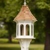 Large Gazebo Bird Feeder-Vinyl With Cypress Roof 14x36 -The Birdhouse Chick Large Gazebo Bird feeder Vinyl Cypress Roof