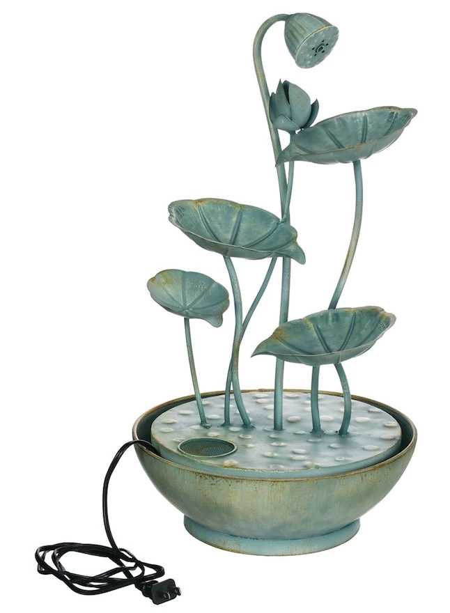 Lily Pad Hummingbird Bath Cascading Fountain 4 Lily Pad Hummingbird Bath Cascading Fountain - Image 3
