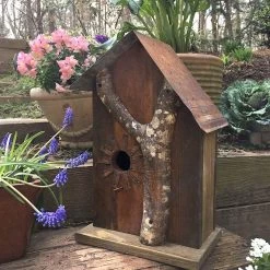 Rustic Log Front Birdhouses- 2 Sizes -The Birdhouse Chick Log Front Birdhouse 11