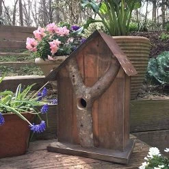 Rustic Log Front Birdhouses- 2 Sizes -The Birdhouse Chick Log Front Birdhouse 12