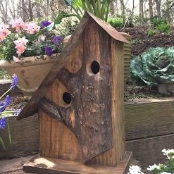 Rustic Log Front Birdhouses- 2 Sizes -The Birdhouse Chick Log Front Birdhouse 7