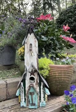 Rustic Church Birdhouses- Medium -The Birdhouse Chick Rustic Church Birdhouse 2