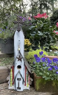 Rustic Church Birdhouses- Medium -The Birdhouse Chick Rustic Church Birdhouse 3