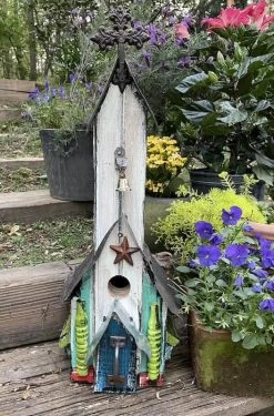 Rustic Church Birdhouses- Medium -The Birdhouse Chick Rustic Church Birdhouse 4