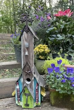 Rustic Church Birdhouses- Medium -The Birdhouse Chick Rustic Church Birdhouse 7