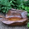 Natural Teak Ground Bird Bath