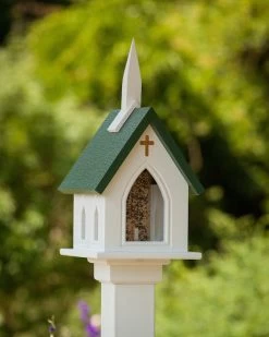 Church Bird Feeder Vinyl/PVC -The Birdhouse Chick VINYL PVC CHURCH Bird Feeder GREEN