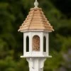 Gazebo Bird Feeder-Vinyl With Cypress Roof 10x28 -The Birdhouse Chick Vinyl Gazebo Bird Feeder Cypress Shake Roof