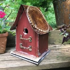 Barn Wood & Tin Rustic Birdhouses -The Birdhouse Chick barn wood birdhouse red