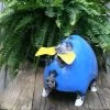 Large Pig Yard Art -The Birdhouse Chick blue metal pig