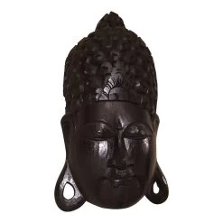 Wooden Buddha Face Wall Decor -The Birdhouse Chick buddha face black