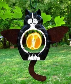 Angel Cats Fruit & Suet Feeder With Suet -The Birdhouse Chick bwfruitfeeder