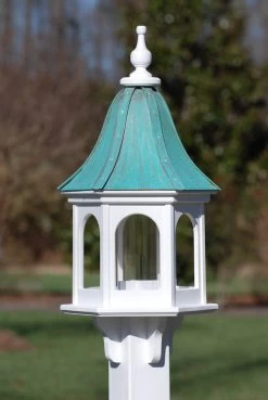 The Birdhouse Chick -The Birdhouse Chick copper roof bird feeder vinyl PVC 28x12 2