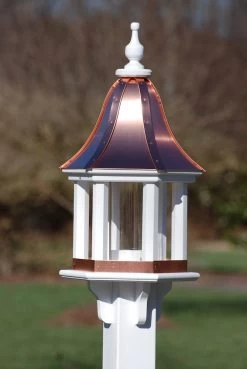 Copper Roof Bird Feeder Column Style - 28x12 7 Copper Roof Bird Feeder Column Style - 28x12 -The Birdhouse Chick copper roof bird feeder vinyl pvc 28x12 columns 1