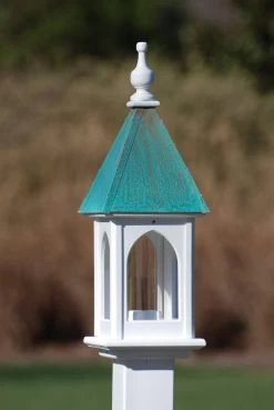 The Birdhouse Chick -The Birdhouse Chick copper roof bird feeder vinyl pvc 28x8 2