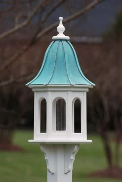 The Birdhouse Chick -The Birdhouse Chick copper roof bird feeder vinyl pvc 36x14 bell roof 2