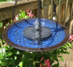 Solar Bird Bath With Stand -The Birdhouse Chick hanging solar bird bath blue 58e3595c f05a 47d5 af9a 9a56907fce45