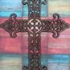 Large Cast Iron Cross With Scrolling Detail-17.5 Inch 1 Large Cast Iron Cross With Scrolling Detail-17.5 Inch -The Birdhouse Chick hugecross
