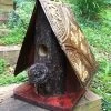 Log Front & Tin Barn Wood Birdhouse-Red -The Birdhouse Chick log front rustic red birdhouse