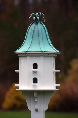 Copper Roof Dovecote Birdhouse 36x14 Ribbon Detail- 8 Perches 4 Copper Roof Dovecote Birdhouse 36x14 Ribbon Detail- 8 Perches - Image 2