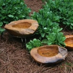 Teak Bird Bath, Deck-Mount Or Ground 2 Sizes 7 Teak Bird Bath, Deck-Mount Or Ground 2 Sizes -The Birdhouse Chick small teak bath ground