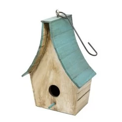 Boho Chalet Hanging Birdhouse- 4 Colors -The Birdhouse Chick wooden boho hanging birdhouse
